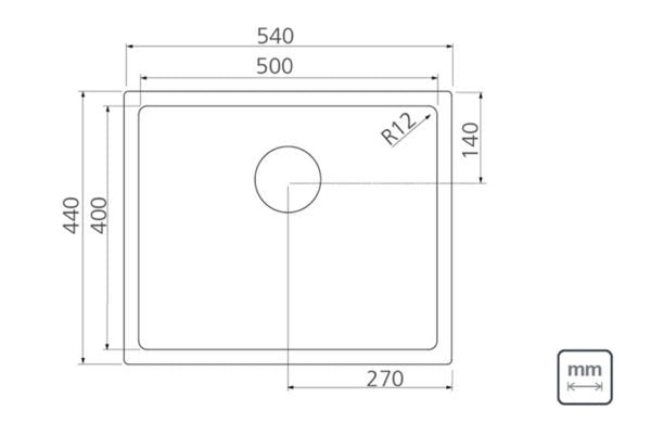 LINSOL QUADRUM STAINLESS STEEL SINK SCOTH BRITE 27L, 32L, 36L, 40L and 66L