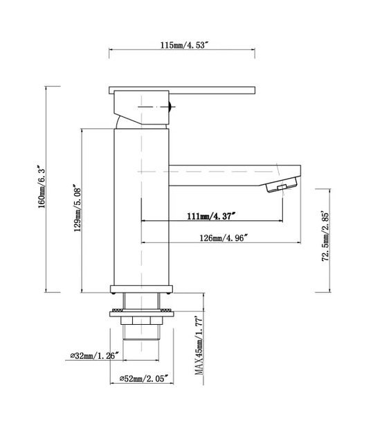 INSPIRE TARAN SQUARE BASIN MIXER CHROME