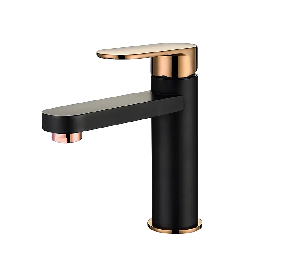 INSPIRE VETTO BASIN MIXER MATTE BLACK AND ROSE GOLD