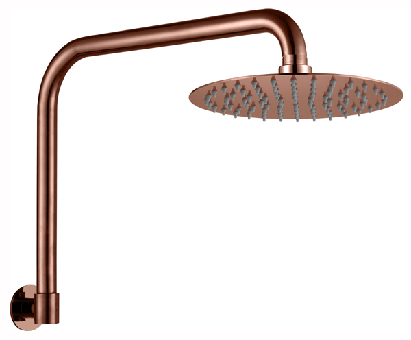 HELLYCAR CHRIS SHOWER ARM AND SHOWER HEAD ROSE GOLD 450MM AND 200MM