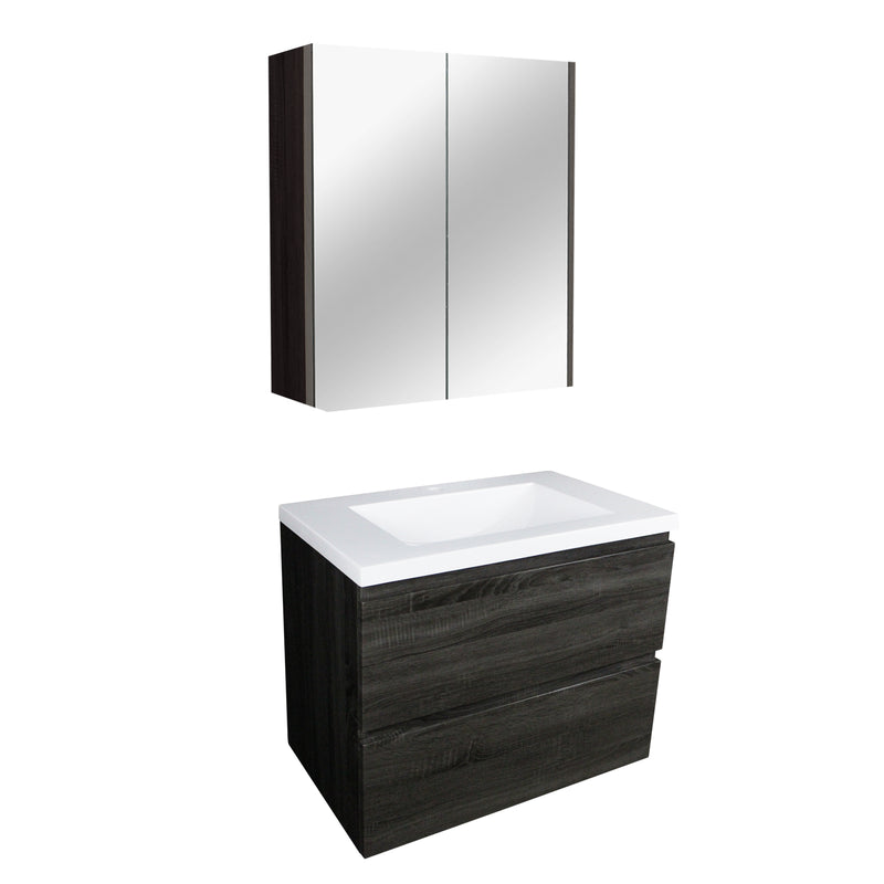 POSEIDON DARK GREY QSVDG QUBIST MIRROR SHAVING CABINETS (AVAILABLE IN 600MM, 750MM AND 900MM)