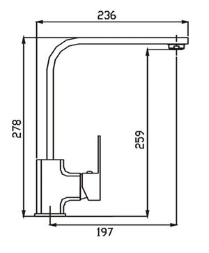 HELLYCAR ELEGANT SINK MIXER 278MM BLACK