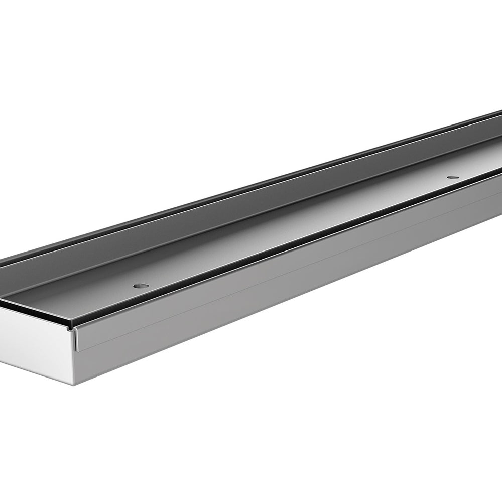 PHOENIX FLAT STAINLESS STEEL 45MM CHANNEL DRAIN TI 75 OUTLET 600MM, 750MM, 900MM AND 1200MM