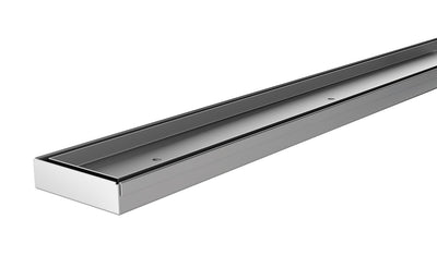 PHOENIX FLAT STAINLESS STEEL 45MM CHANNEL DRAIN TI 75 OUTLET 600MM, 750MM, 900MM AND 1200MM