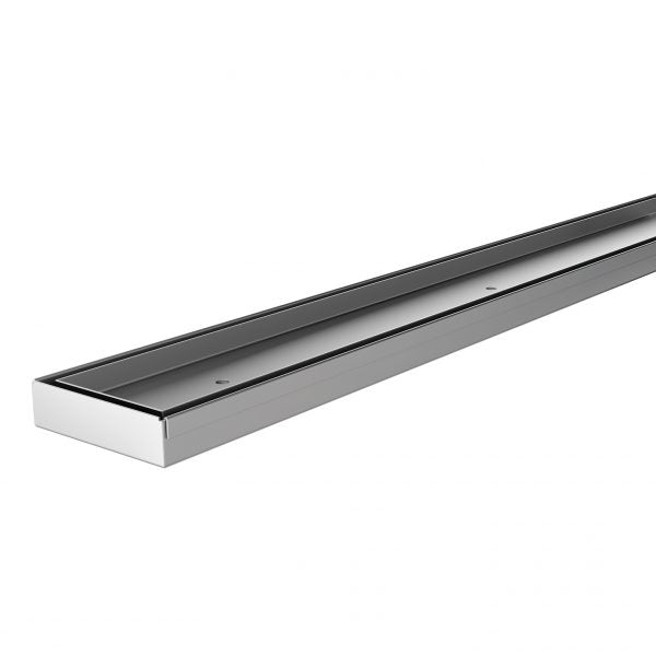 PHOENIX FLAT STAINLESS STEEL 65MM CHANNEL DRAIN TI 75MM OUTLET 600MM, 750MM, 900MM AND 1200MM