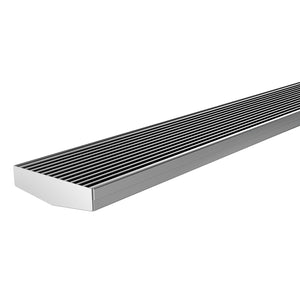 PHOENIX V STAINLESS STEEL 90MM CHANNEL DRAIN HG 100MM OUTLET 600MM, 750MM, 900MM AND 1200MM