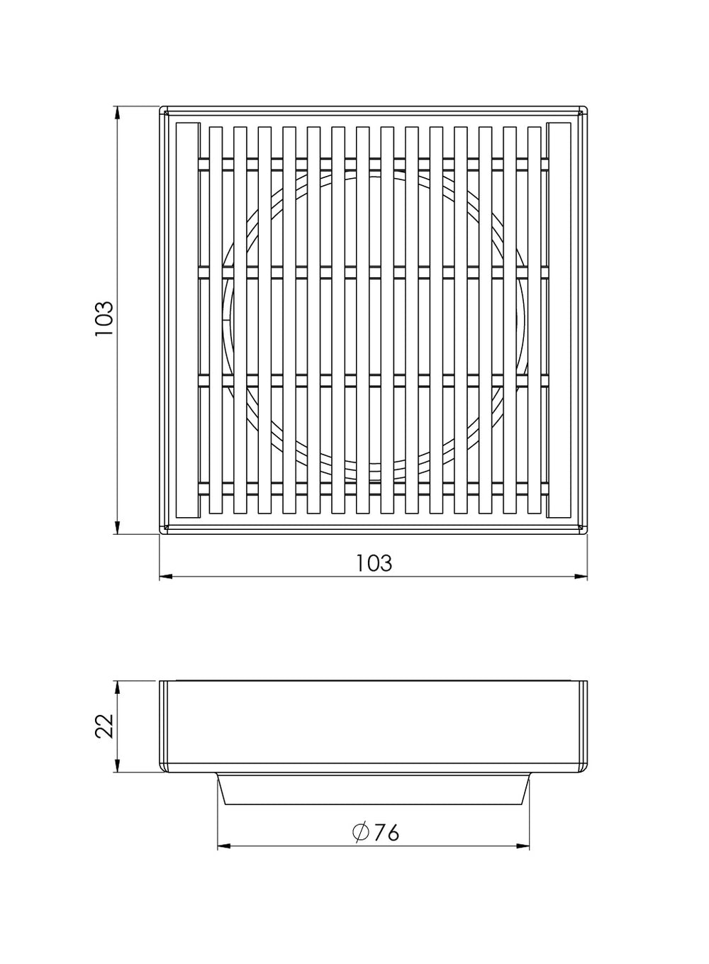 PHOENIX POINT DRAIN HG 100MM OUTLET 76MM