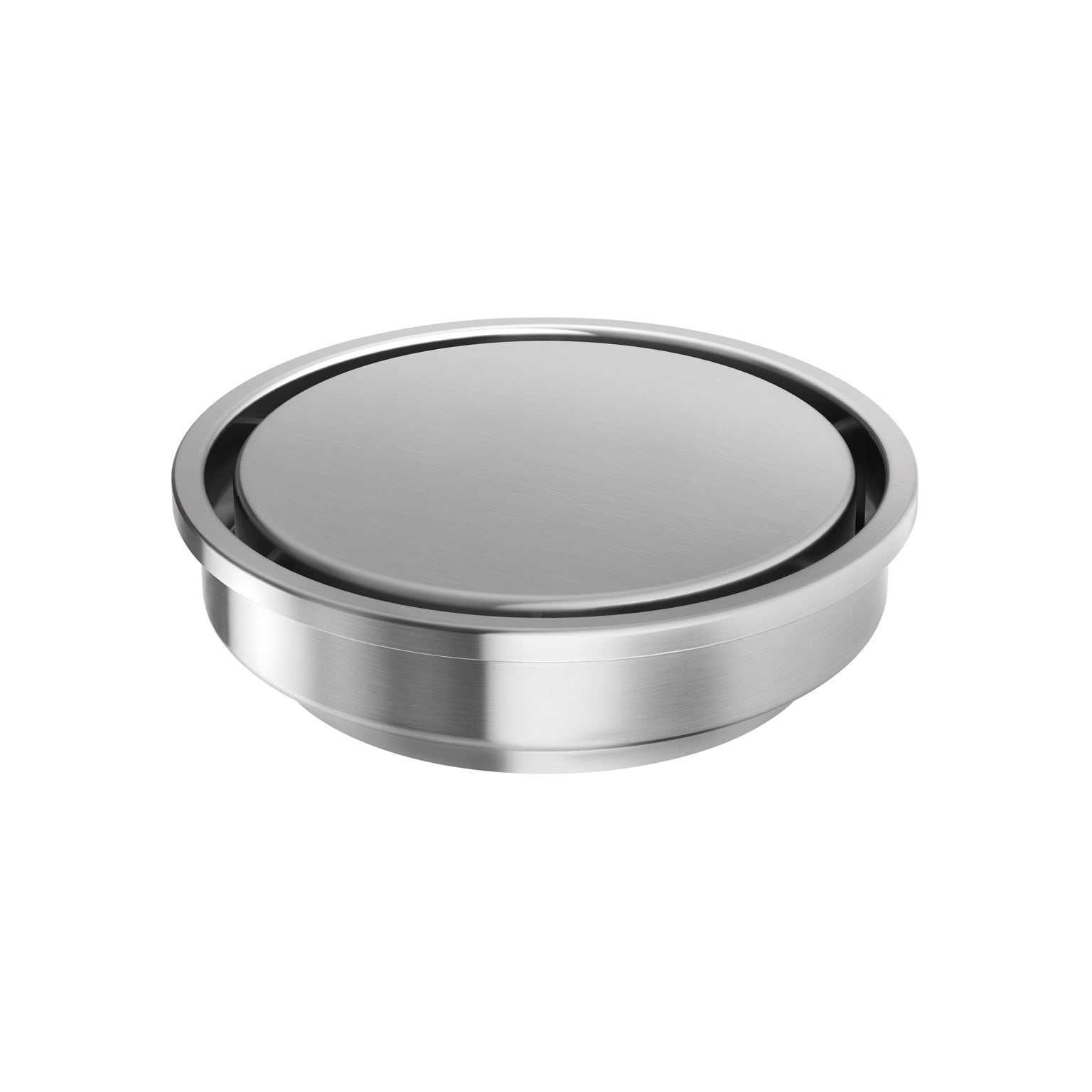 PHOENIX POINT DRAIN ROUND 76MM OUTLET STAINLESS STEEL AND BLACK 100MM