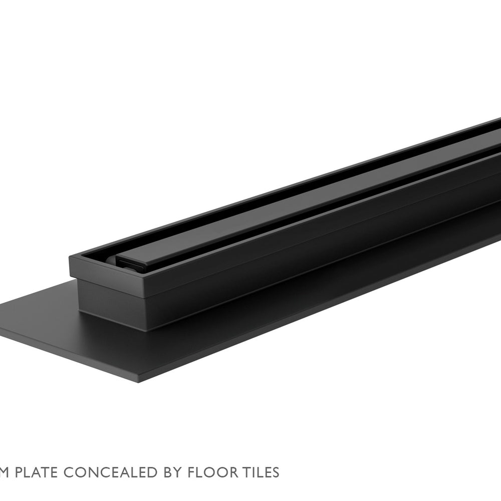 PHOENIX FLAT SLIMLINE 65MM CHANNEL DRAIN 30MM OUTLET MATTE BLACK 600MM, 750MM AND 900MM