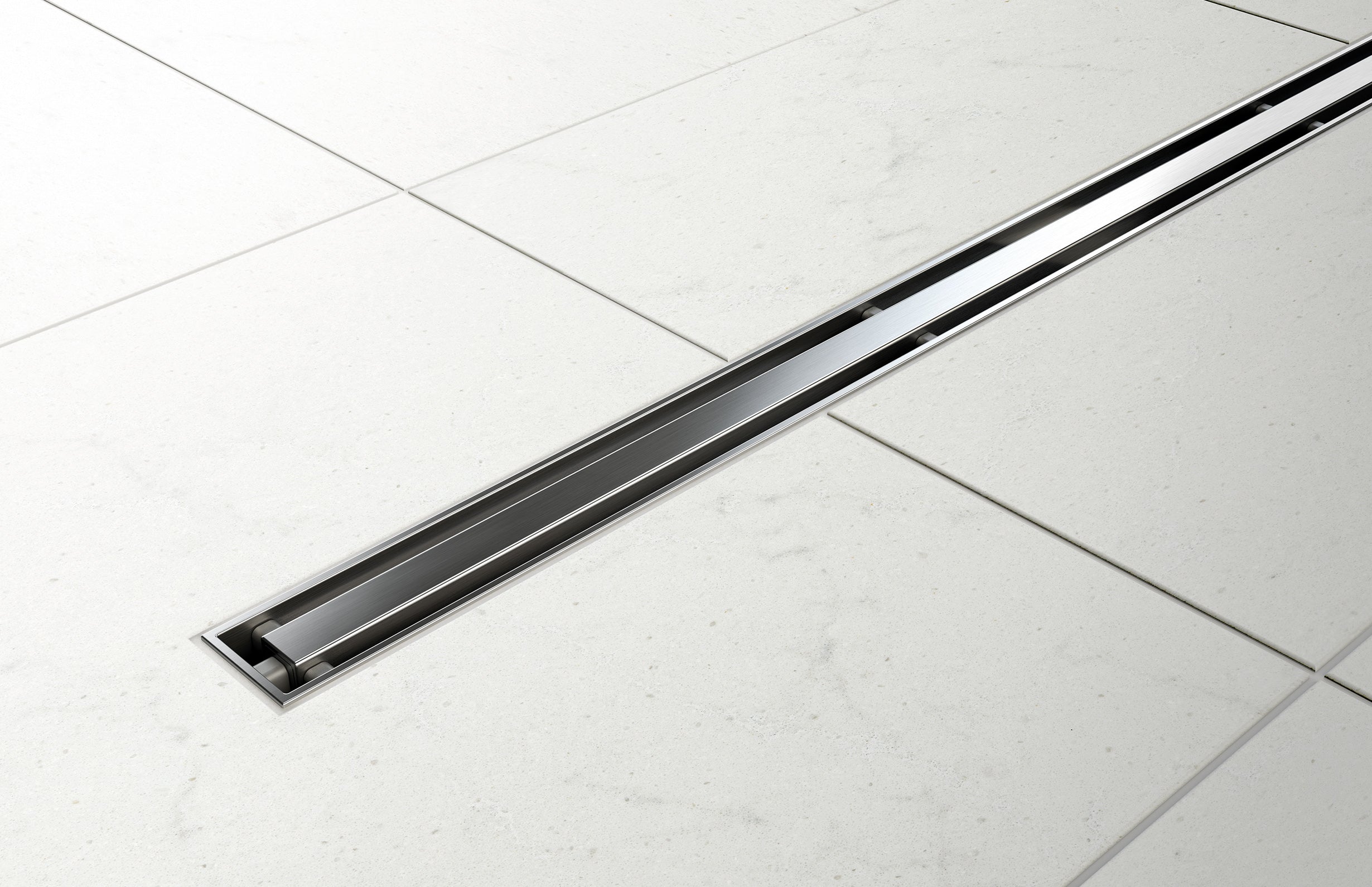 PHOENIX FLAT SLIMLINE 65MM CHANNEL DRAIN 30MM OUTLET STAINLESS STEEL 600MM, 750MM AND 900MM