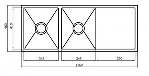 INSPIRE ZUE SINK 116D CHROME 1160MM