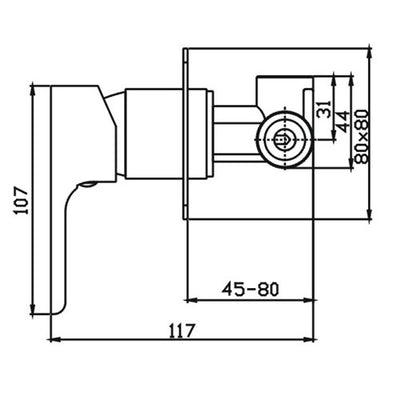 TAPART SLEEK WALL MIXER CHROME