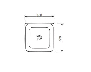 JOHNSON SUISSE GEMELLI SQUARE SEMI-INSET BASINS WHITE 400MM