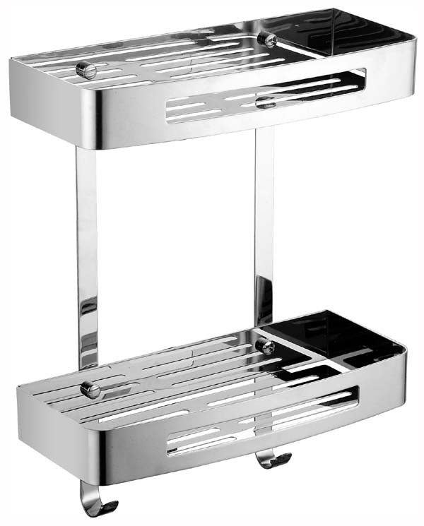 HELLYCAR UNIVERSAL 2 TIER STAINLESS STEEL SHELF CHROME