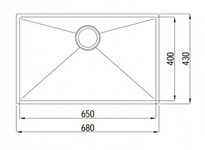 INSPIRE AXON SINK 69S CHROME 680MM