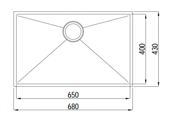 INSPIRE AXON SINK 69S CHROME 680MM