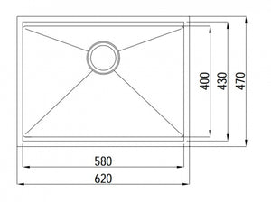 INSPIRE ARF SINK 810S CHROME 620MM