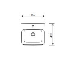 JOHNSON SUISSE GEMELLI RECTANGLE SEMI-INSET BASINS WHITE 450MM