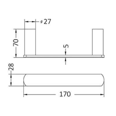 INSPIRE VETTO PAPER HOLDER GUN METAL 170MM