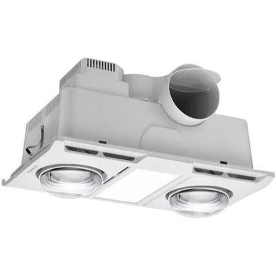 MARTEC PROFILE PANEL 2 HIGH PERFORMANCE HEATER FAN EXHAUST WITH 12W TRICOLOUR LED LIGHT WHITE