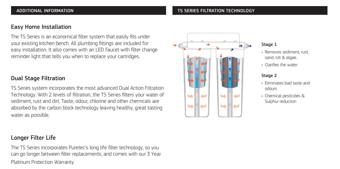 PURETEC HIGH LOOP DESIGNER FAUCET WITH DUAL FILTER SYSTEM