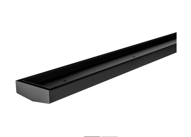 PHOENIX V MATTE BLACK 45MM CHANNEL DRAIN TI 75MM OUTLET 600MM, 750MM, 900MM AND 1200MM
