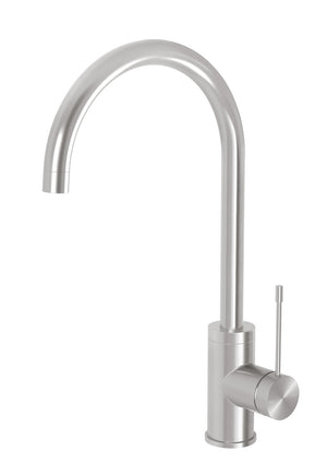 PHOENIX VIVID SLIMLINE GOOSENECK SINK MIXER 200MM STAINLESS STEEL