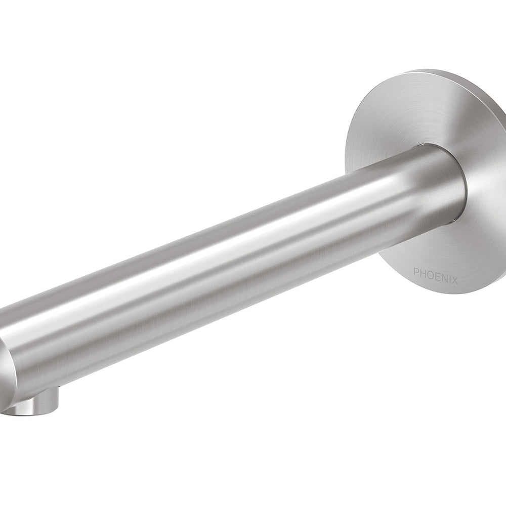 PHOENIX VIVID SLIMLINE SS 316 WALL BASIN / BATH OUTLET 180MM STAINLESS STEEL