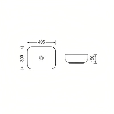 BTH ABOVE COUNTER CERAMIC ARTISTIC BASIN BLACK 495MM