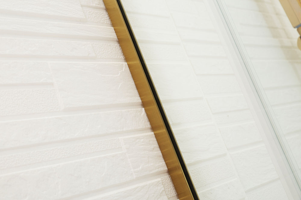 COVEY WALL TO WALL FRAMELESS SINGLE SLIDING DOOR SHOWER SCREEN BRUSHED GOLD