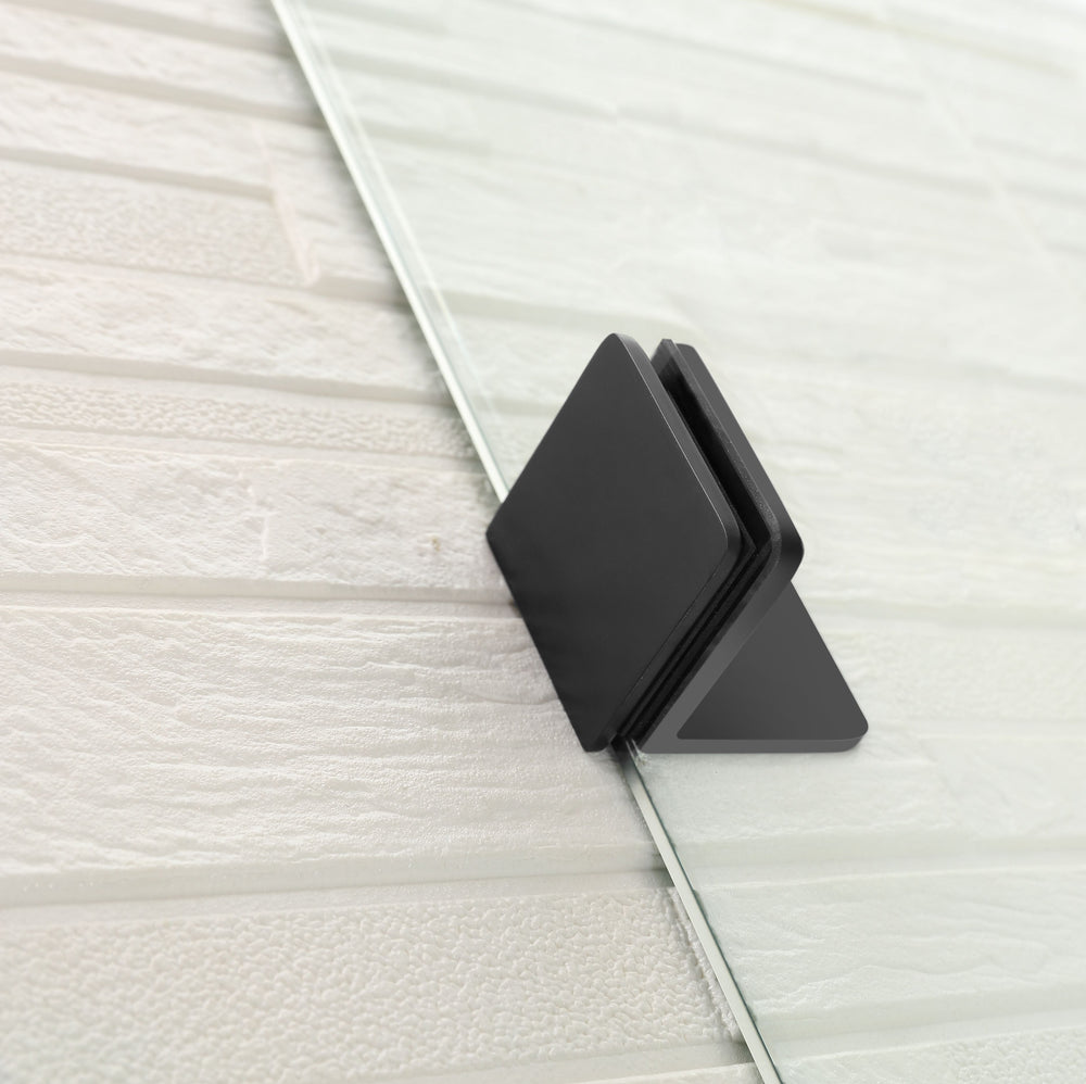 COVEY WALL TO WALL FRAMELESS PIVOTAL HINGE DOOR SHOWER SCREEN MATTE BLACK