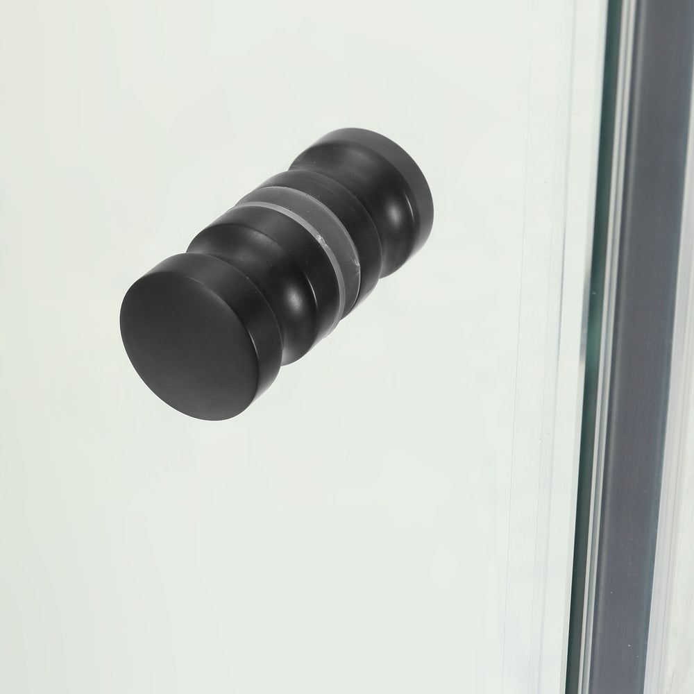 COVEY WALL TO WALL FRAMELESS PIVOTAL HINGE DOOR SHOWER SCREEN MATTE BLACK