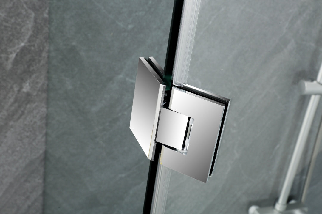 COVEY WALL TO WALL DIAMOND FRAMELESS HINGE DOOR CHROME