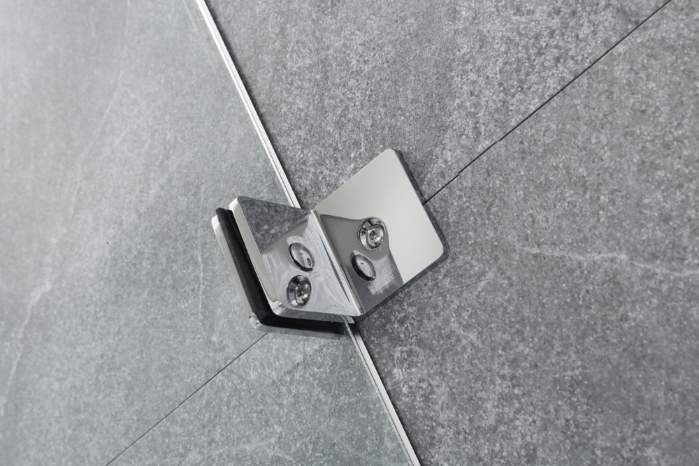 COVEY WALL TO WALL DIAMOND FRAMELESS PIVOT HINGE DOOR CHROME