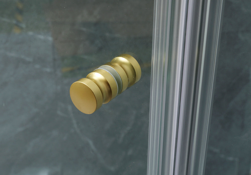 COVEY WALL TO WALL DIAMOND FRAMELESS PIVOT HINGE DOOR BRUSHED GOLD