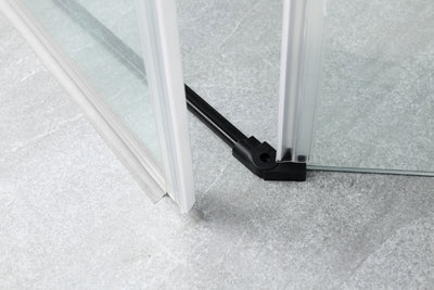 COVEY WALL TO WALL DIAMOND FRAMELESS PIVOT HINGE DOOR MATTE BLACK