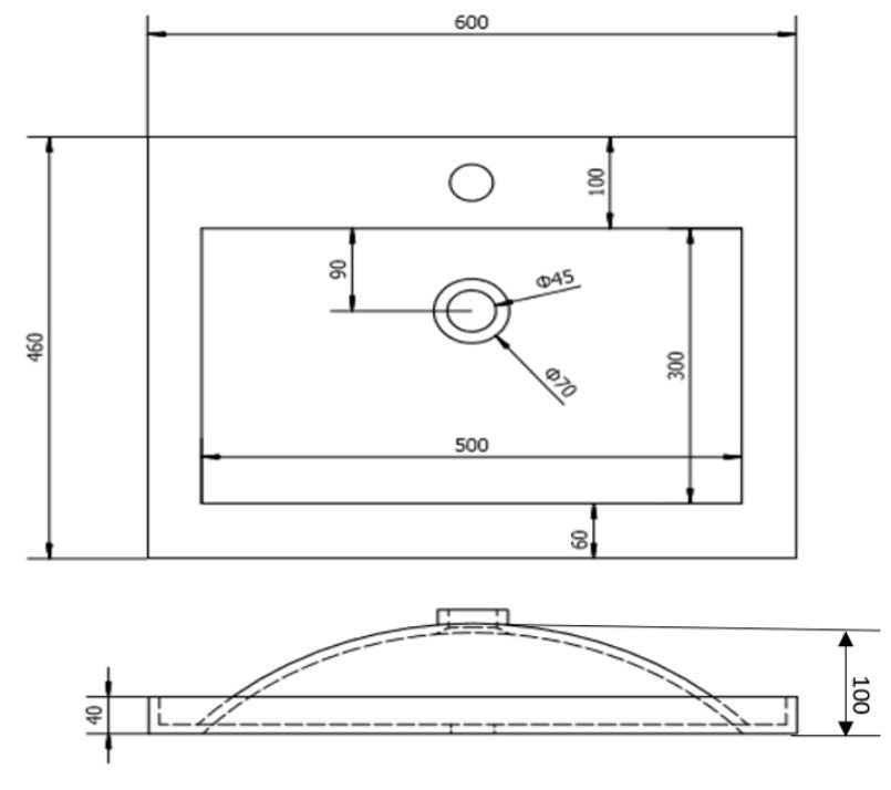 POSEIDON WHITE 600MM SINGLE BOWL WALL HUNG VANITY