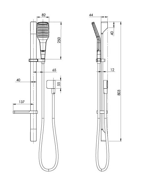 PHOENIX NX CAPE RAIL SHOWER CHROME