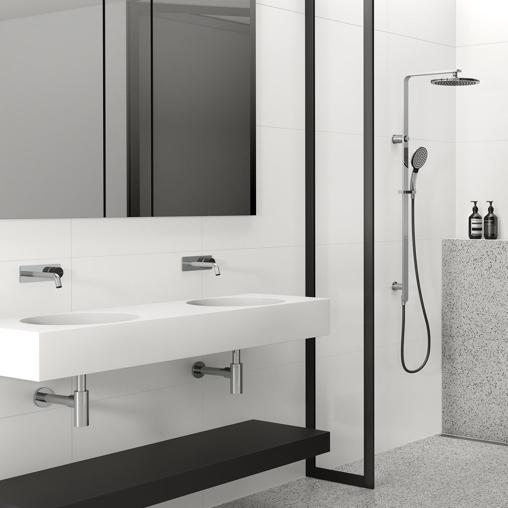 PHOENIX NX QUIL TWIN SHOWER CHROME AND MATTE BLACK