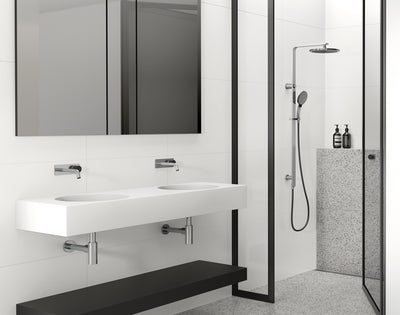 PHOENIX NX QUIL TWIN SHOWER CHROME AND MATTE BLACK