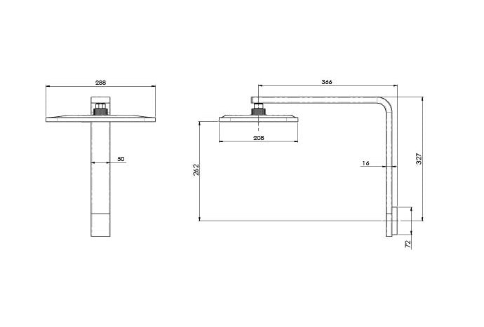 PHOENIX NX ORLI WITH HYDROSENSE SHOWER ARM AND ROSE CHROME 200MM