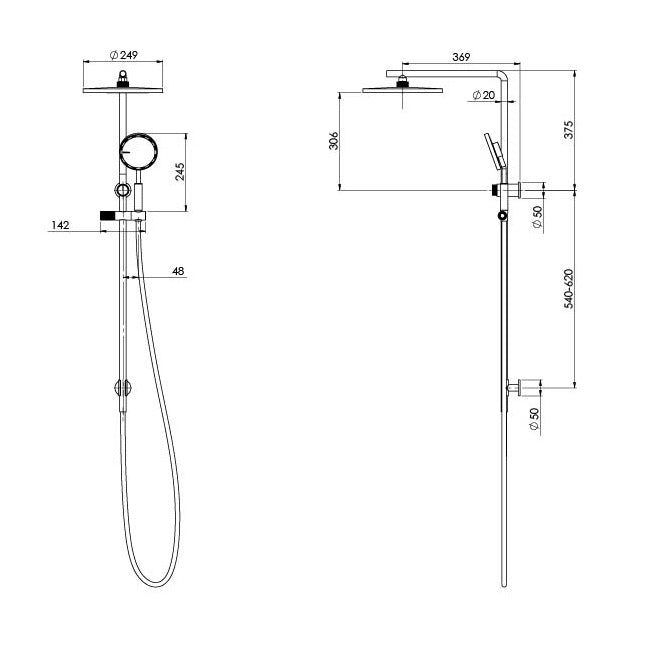 PHOENIX NX IKO WITH HYDROSENSE TWIN SHOWER CHROME