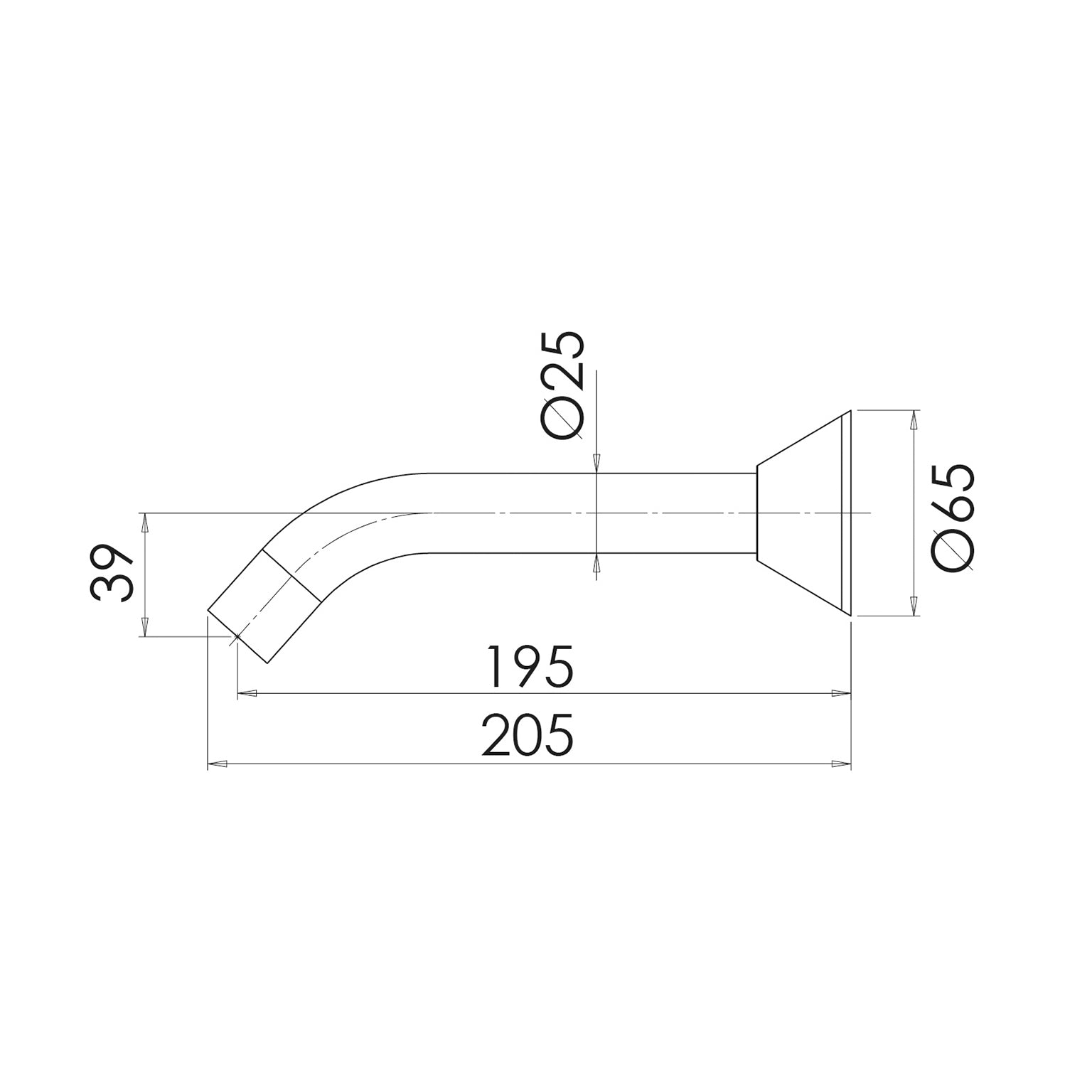 PHOENIX IVY BATH OUTLET 200MM CHROME