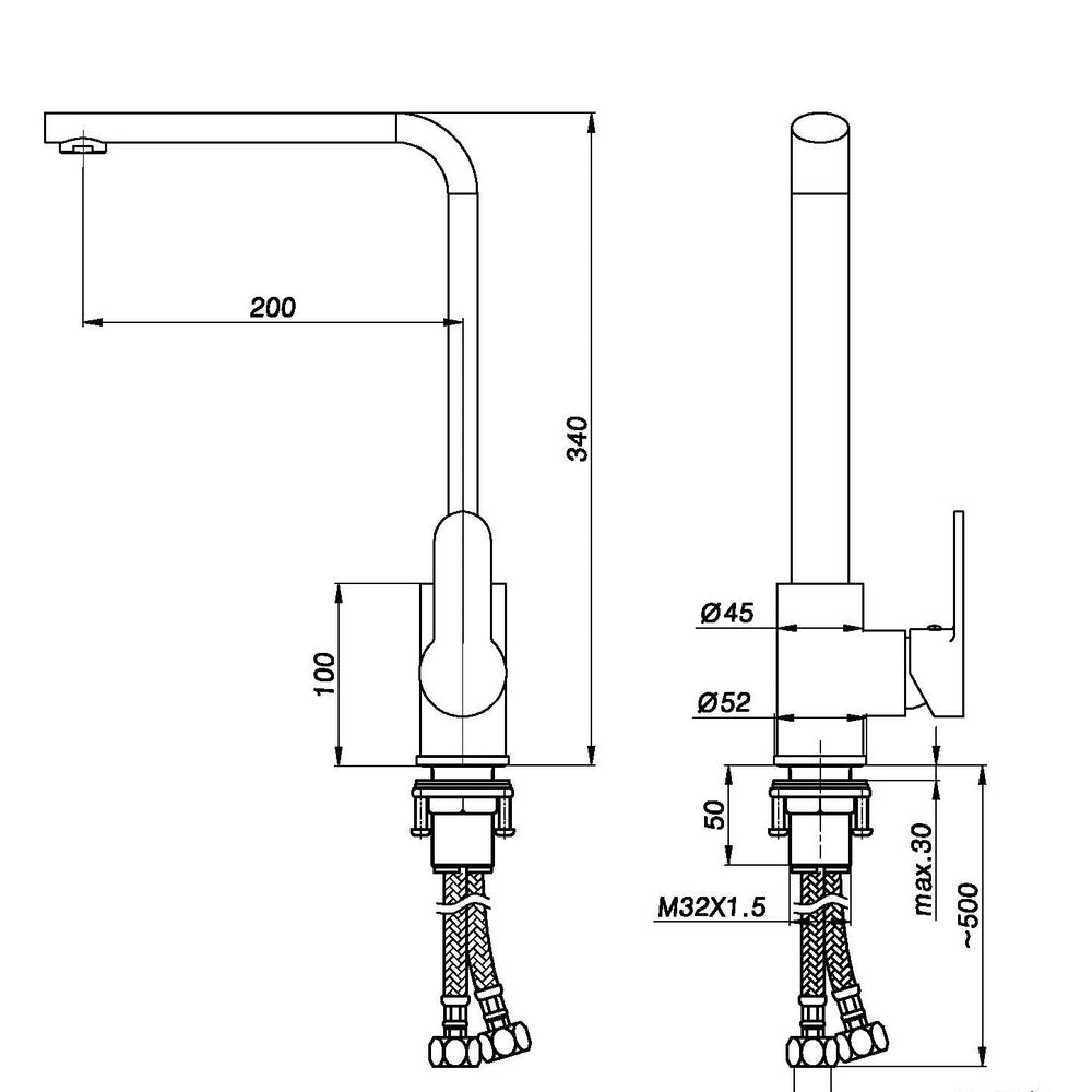 INSPIRE VOGH SINK MIXER 340MM CHROME