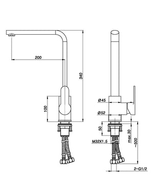 INSPIRE VOGH SINK MIXER 340MM CHROME