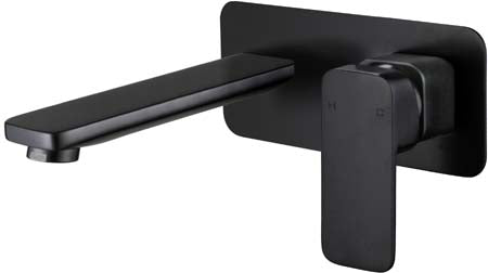 HELLYCAR ELEGANT WALL MIXER WITH OUTLET 180MM BLACK