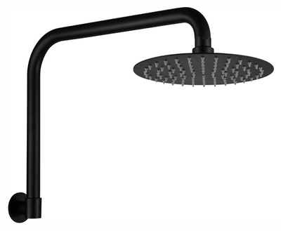 HELLYCAR CHRIS SHOWER ARM AND SHOWER HEAD 200MM BLACK