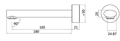 INSPIRE VETTO BATH SPOUT MATTE BLACK AND ROSE GOLD