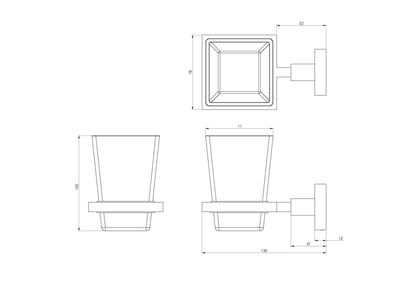 PHOENIX LEXI TUMBLER AND HOLDER CHROME