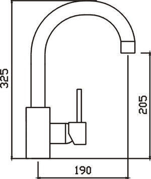 HELLYCAR IDEAL SINK MIXER 325MM CHROME